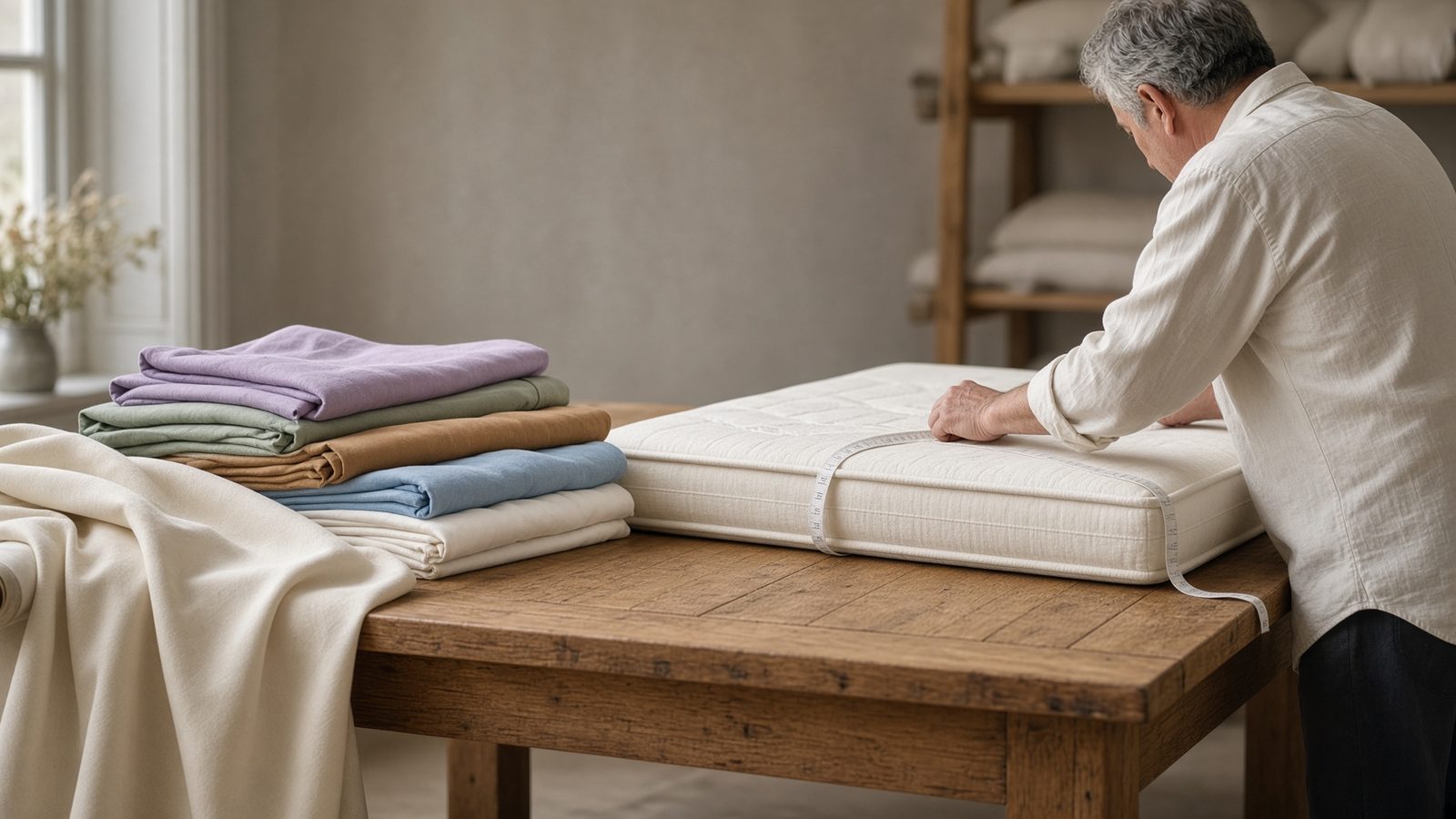 Measuring a mattress for a Simple ol' Me custom fitted sheet